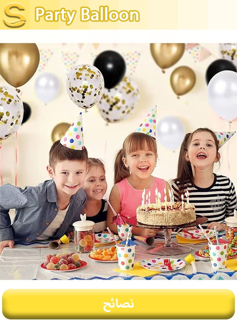 Serinovia 40 PCS Birthday Party Balloon Set Foil Balloons Happy Birthday Letter Balloons Decorations Black Gold - Image 4