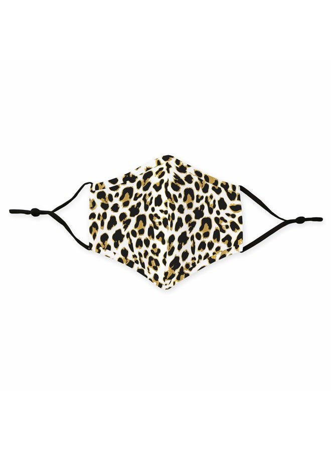 Weddingstar 3-Ply Adult Washable Cloth Face Mask Reusable and Adjustable with Filter Pocket - Leopard Print - Image 2