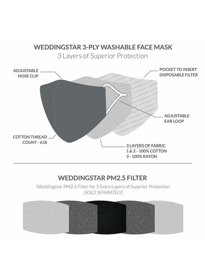 Weddingstar 3-Ply Adult Washable Cloth Face Mask Reusable and Adjustable with Filter Pocket - Leopard Print - Image 4