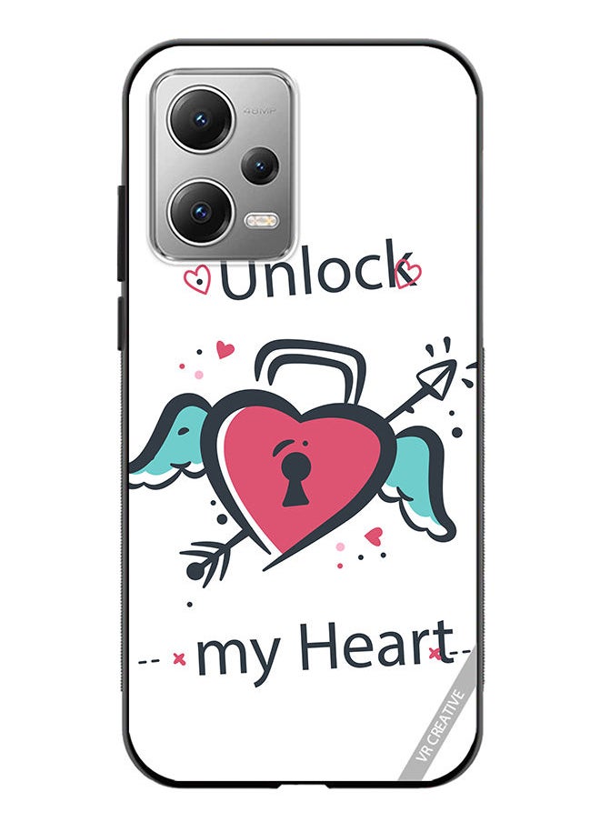 VR CREATIVE Protective Case Cover For Xiaomi Redmi Note 12 Unlock My Heart Design Multicolour  - Image 1