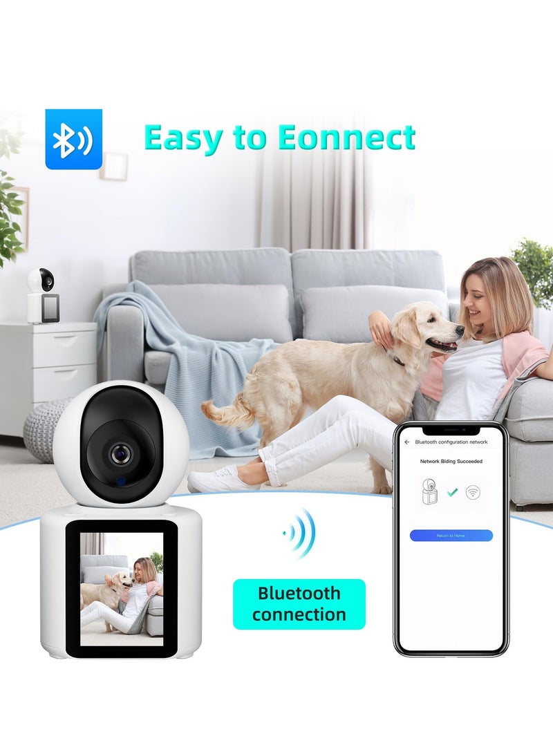 Zikra Indoor Security Camera with Video Call, Nanny & Pet Monitor, Two-Way Audio, 360-Degree View, WiFi Connectivity, Motion Tracking, and IR Night Vision for Home Safety. - Image 2