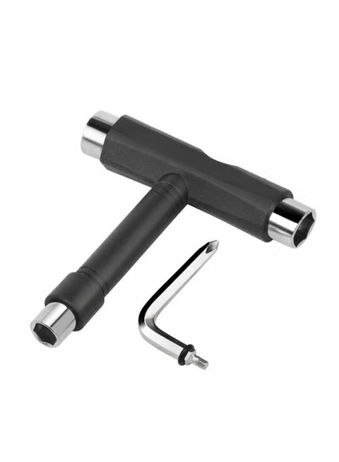 Skate Tools, All-in-One Skateboard Ball Bearings Portable T Tool Accessory L-Type Cross Head Wrench Tools Multi-function for Scooter Longboard