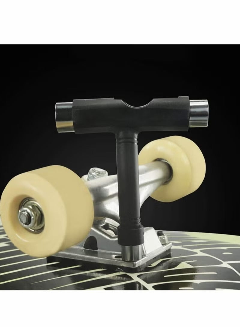 Skate Tools, All-in-One Skateboard Ball Bearings Portable T Tool Accessory L-Type Cross Head Wrench Tools Multi-function for Scooter Longboard