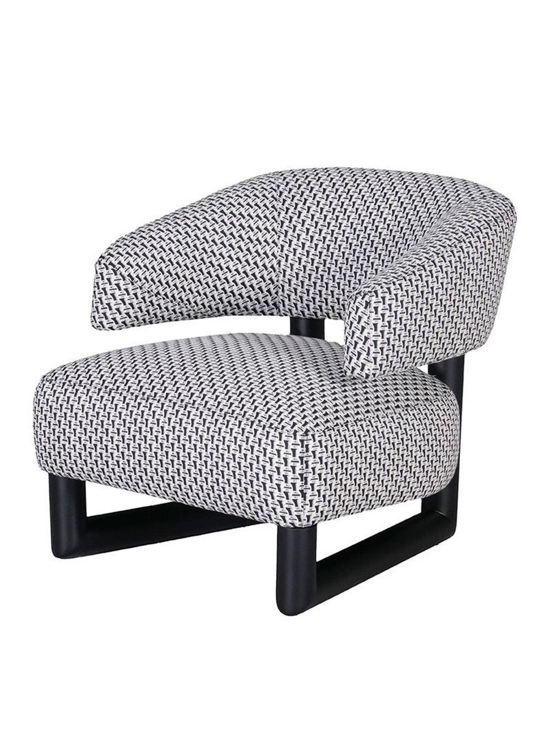 DANUBE HOME Ocie 1 Seater Fabric Sofa | Modern Design Single Seater Accent Chair | Comfortable Living Room Furniture L75xW86xH73cm - Black - Image 2