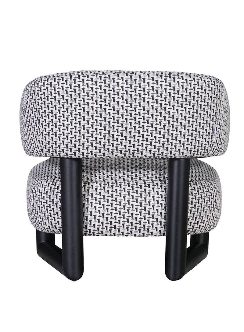 DANUBE HOME Ocie 1 Seater Fabric Sofa | Modern Design Single Seater Accent Chair | Comfortable Living Room Furniture L75xW86xH73cm - Black - Image 5