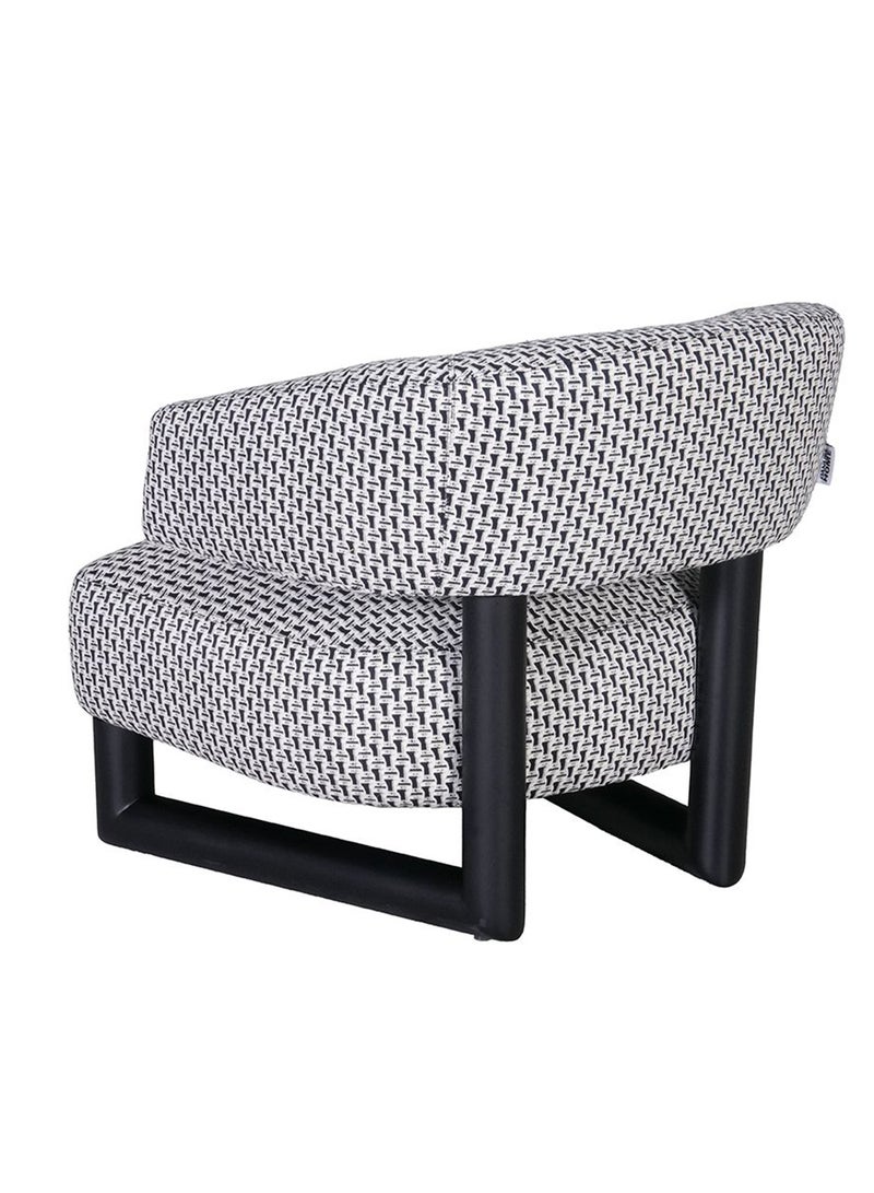 DANUBE HOME Ocie 1 Seater Fabric Sofa | Modern Design Single Seater Accent Chair | Comfortable Living Room Furniture L75xW86xH73cm - Black - Image 4