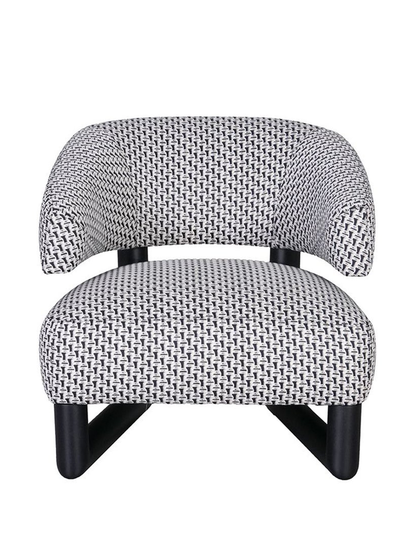 DANUBE HOME Ocie 1 Seater Fabric Sofa | Modern Design Single Seater Accent Chair | Comfortable Living Room Furniture L75xW86xH73cm - Black - Image 3