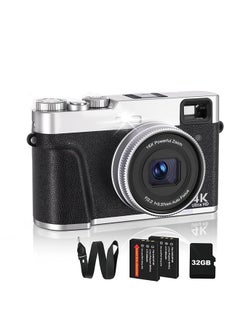 Generic 4K Digital Camera with SD Card, 48MP Vlogging Camera with Viewfinder Flash Dial, Camera for Photography and Video Autofocus, Portable Travel Camera, 16X Zoom Anti-Shake Small Digital Camera  - Image 1