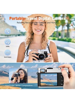 Generic 4K Digital Camera with SD Card, 48MP Vlogging Camera with Viewfinder Flash Dial, Camera for Photography and Video Autofocus, Portable Travel Camera, 16X Zoom Anti-Shake Small Digital Camera  - Image 3