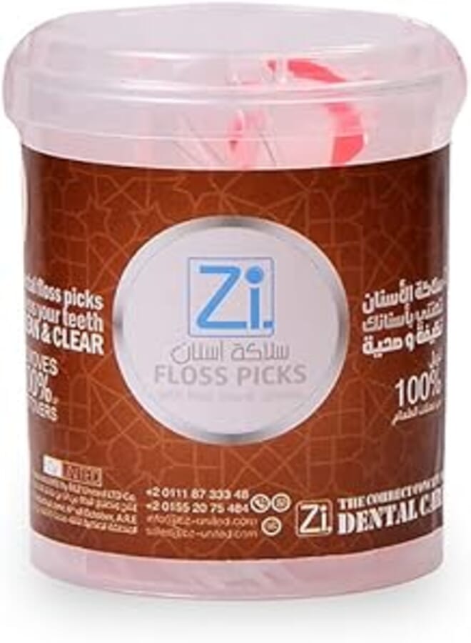 Zi dental floss picks - Cylindrical box 60 picks
