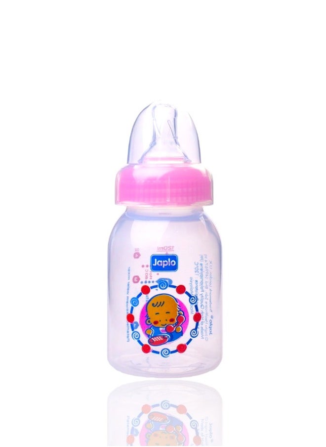 Japlo Round baby feeding Bottle with Anti-colic nipple & Lukewarm water mixer size 150 ml RD150  (assorted)  - Image 1