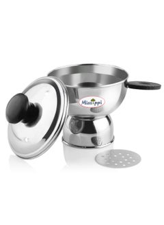 Missippi Missippi Chiratta Puttu Maker with Handle Use with Pressure Cooker Puttu Kutti Puttu Steamer Puttu Cooker Silver Make in India  - Image 1