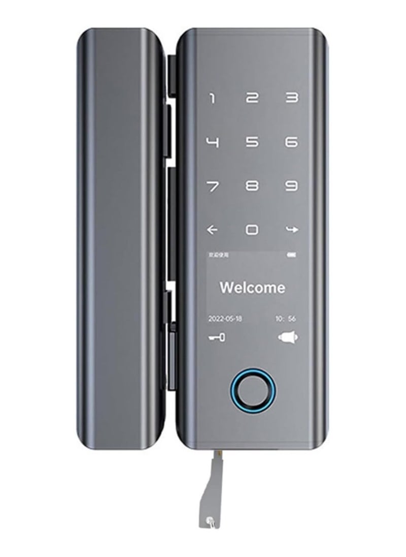 TUYA - Smart Fingerprint Lock Tuya App Enabled, Automatic Lock with Key and Password for Frameless/Framed Glass Push Sliding Doors in Home or Office - Image 1
