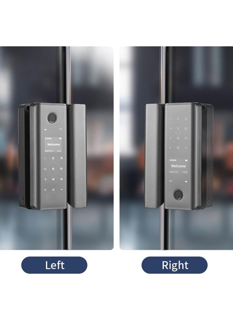 TUYA - Smart Fingerprint Lock Tuya App Enabled, Automatic Lock with Key and Password for Frameless/Framed Glass Push Sliding Doors in Home or Office - Image 1
