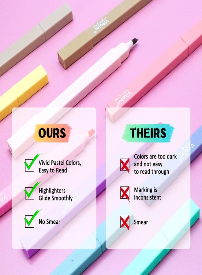 Vitoler 10 Pack Aesthetic Highlighters Soft Chisel Tip Bible Pastel Highlighters Cute Rainbow Color No Bleed Bible Highlighter,Great for Painting,Noting,Marking - Image 4