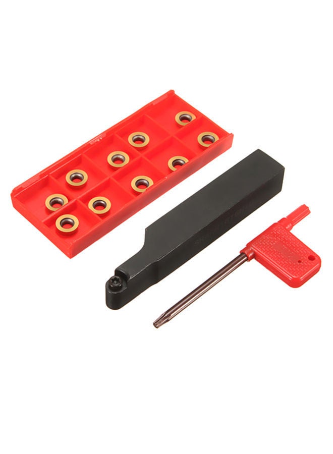 NIBEMINENT 12-Piece Carbide Indexable Milling Insert Set With Case Red/Gold - Image 1