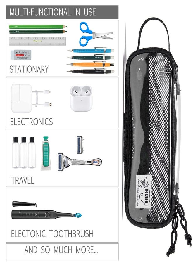 RE ROUGH ENOUGH Rough Enough Clear Pencil Pouch Case Bag for Preppy Boys Girls Adults School Office Stationary Art Supplies Travel - Image 5