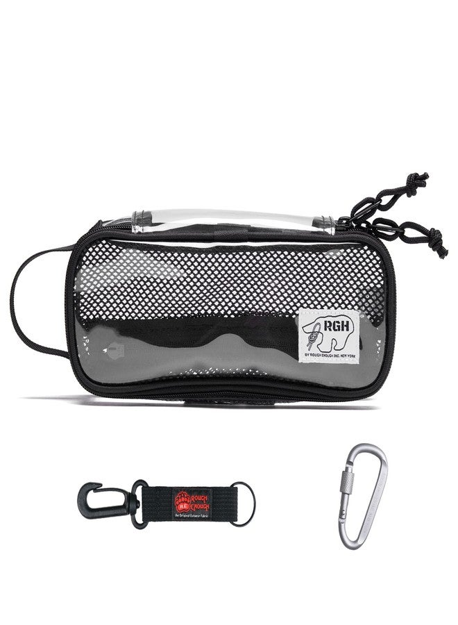 RE ROUGH ENOUGH Rough Enough Clear Pencil Pouch Case Bag for Preppy Boys Girls Adults School Office Stationary Art Supplies Travel - Image 1