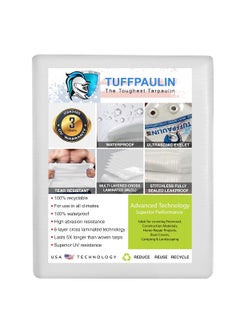 TUFFPAULIN TUFFPAULIN 12FT X 9FT 120 GSM Milky White Tarpaulin Tirpal Tadpatri Tharpai Thadika Extra Strong Reinforced Eyelets UV Resistant 100 Waterproof Virgin 6 Layer MLCL 3D Rib Technology1 No  - Image 2