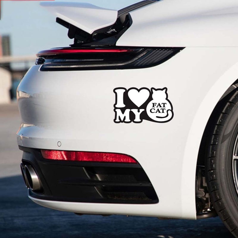 Funny Fat Cat Decal 1pc For Cars Trucks Walls Laptop - Image 5