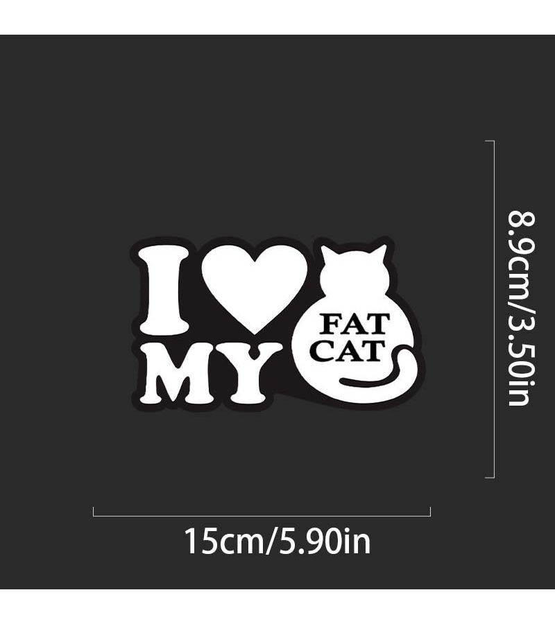 Funny Fat Cat Decal 1pc For Cars Trucks Walls Laptop - Image 2