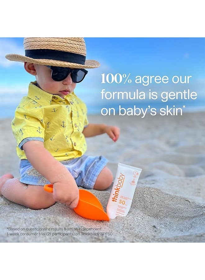 Thinkbaby SPF 50+ Baby Mineral Sunscreen 89ml, Safe, Natural Sunblock, Water Resistant Sun Cream, Broad Spectrum UVA/UVB Sun Protection, Sunscreen Lotion - Image 4