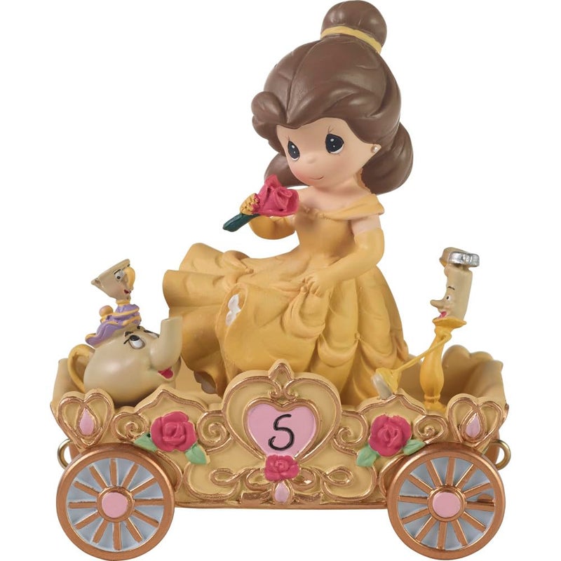Precious Moments Precious Moments Disney Showcase Collection  Age 5 Birthday Resin Figurine Princess Belle Ideal Gift for Daughters  Granddaughters 104407