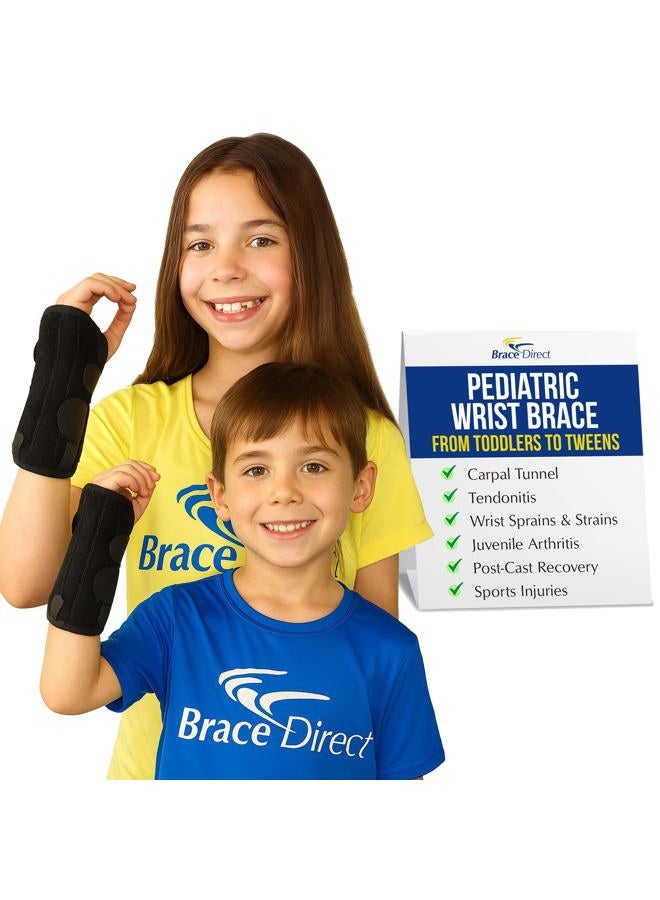Brace Direct Kids Wrist Brace - Older Child Wrist Splint for Carpal Tunnel, Tendonitis, Sprains & Injuries - 8" Lace Up Design (Right Hand) - Image 1