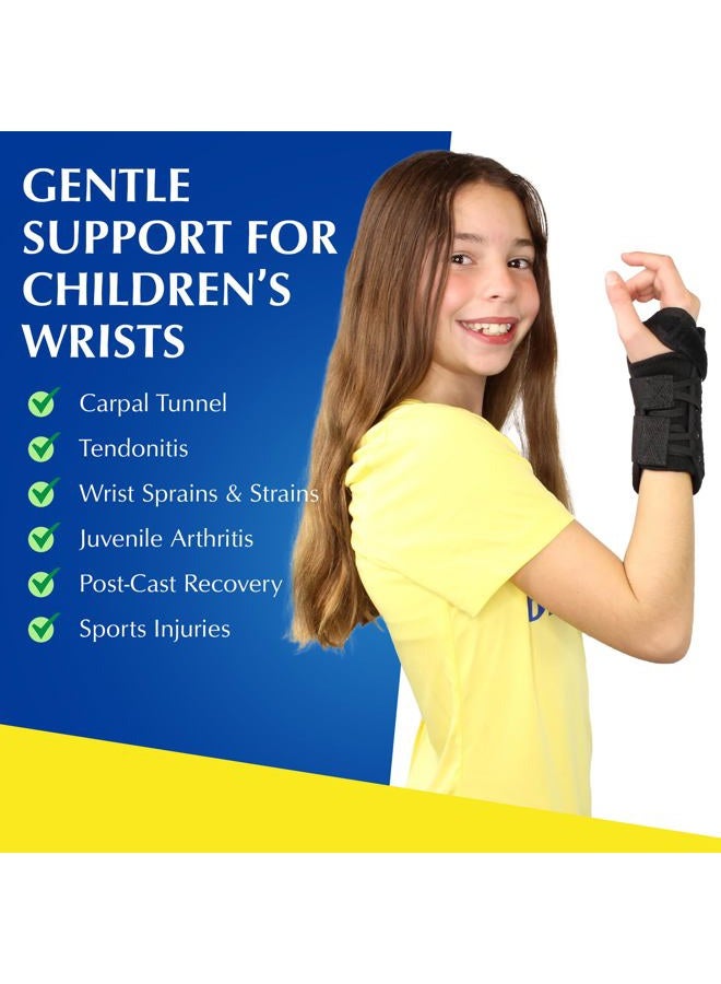 Brace Direct Kids Wrist Brace - Older Child Wrist Splint for Carpal Tunnel, Tendonitis, Sprains & Injuries - 8" Lace Up Design (Right Hand) - Image 2
