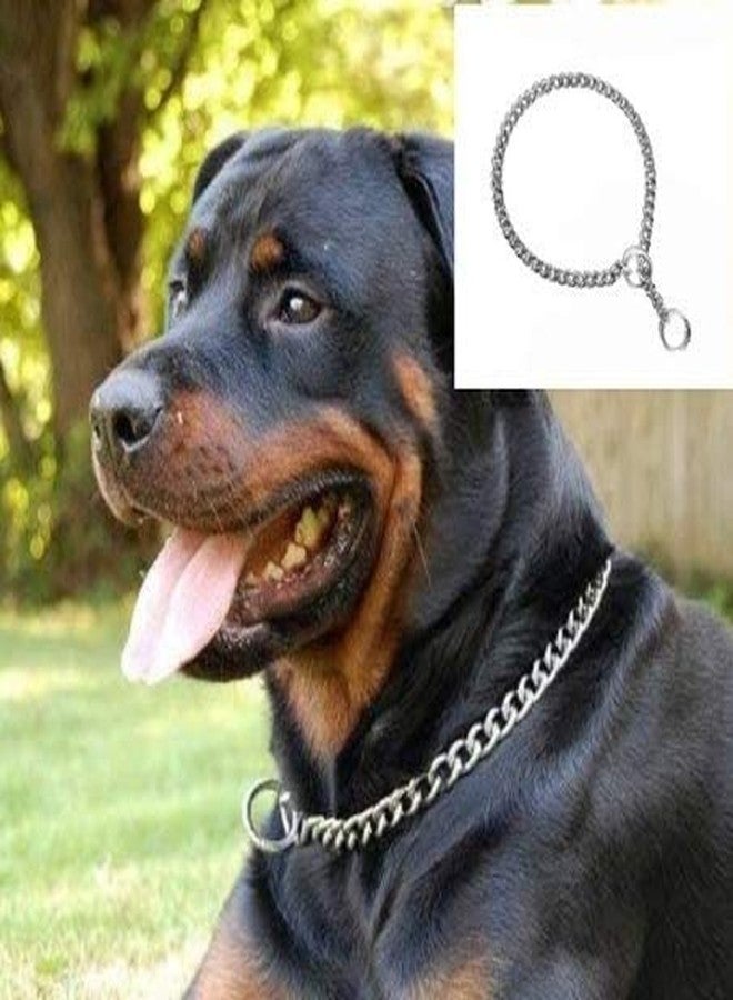 Pups&Pets Dog's Chrome Plated Diamond Training Choke Chain Collars, Dog Neck Collar Belt for Dogs - 22 Inch - Image 1