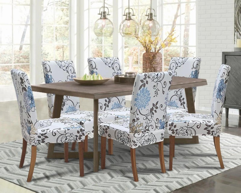 SPRINGRICO Chair Covers for Dining Room 6 Pack, Stretch Dining Chair Cover, Washable Spandex Kitchen Parsons Chair Slipcovers, Removable Seat Protector for Home or Party (Set of 6, FLORAL5) - Image 2