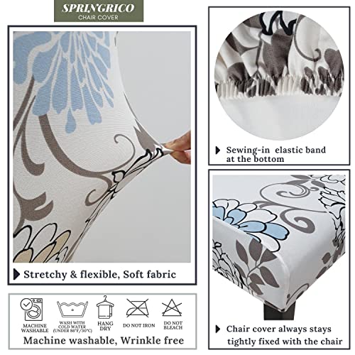 SPRINGRICO Chair Covers for Dining Room 6 Pack, Stretch Dining Chair Cover, Washable Spandex Kitchen Parsons Chair Slipcovers, Removable Seat Protector for Home or Party (Set of 6, FLORAL5) - Image 5