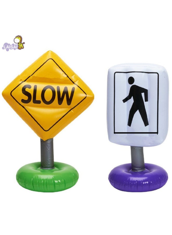 Children's Interactive Inflatable Toy Stage Simulation Inflatable Props Cap Pvc Inflatable Sign Ring-Color:Color Mixing - Image 1