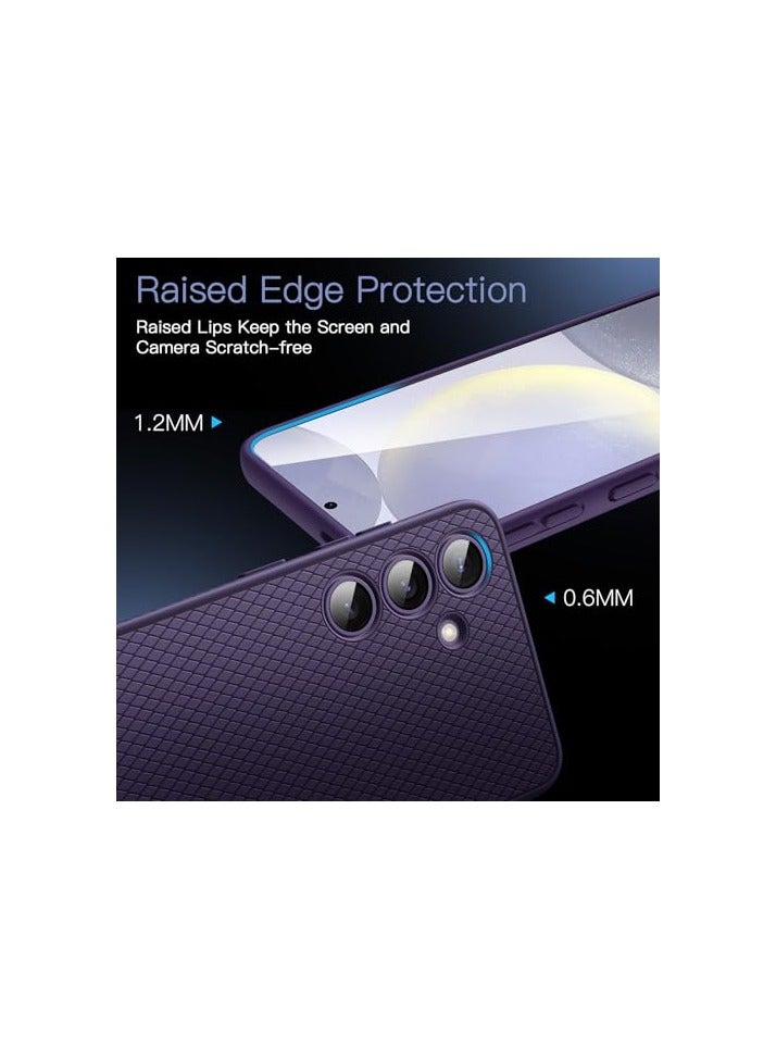 جي تيك حافظة JETech Grip لهاتف Samsung Galaxy S24 Plus / S24+، غطاء هاتف واقٍ ناعم من مادة TPU مع عدسة كاميرا حماية كاملة، مقاوم للصدمات (بنفسجي كوبالت) - Image 3