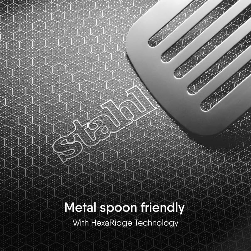 Stahl Artisan Hybrid 30 cm Flat Tawa | Triply Stainless Steel Tawa with Honeycomb Structured Stick Resistant Layer | Scratch Resistant and Compatible with Induction & Gas Stove - Image 3
