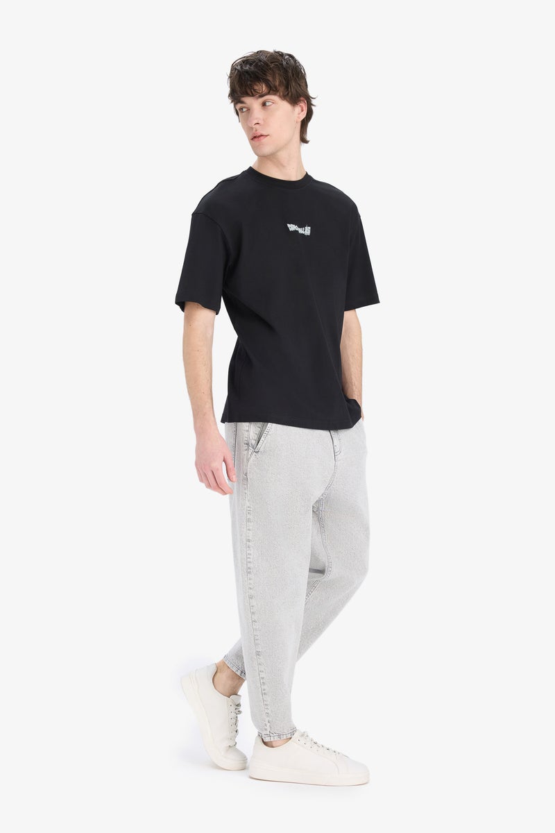 DeFacto Black Man Boxy Fit Dragon Ball Crew Neck Printed Short Sleeve T-Shirt Casual - Image 2