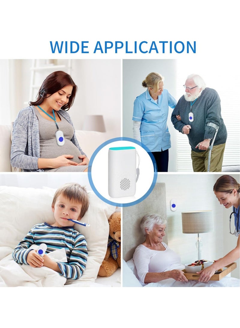 Wireless Caregiver r Call on Call Bell Alert on Call Light System for Home/Elderly/Patients Nurse Alert System 1 Waterproof Transmitter 1 Portable Receiver - Image 2