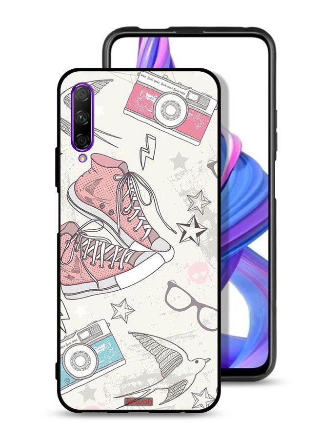 Tolwak Honor 9X Pro Protective Case Cover Canva Shoes And Camera Art - Image 1