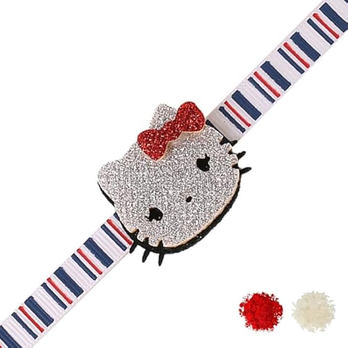 rayihni Adorable Kitty Kids Rakhi With Roli Chaawal Pack - Image 1