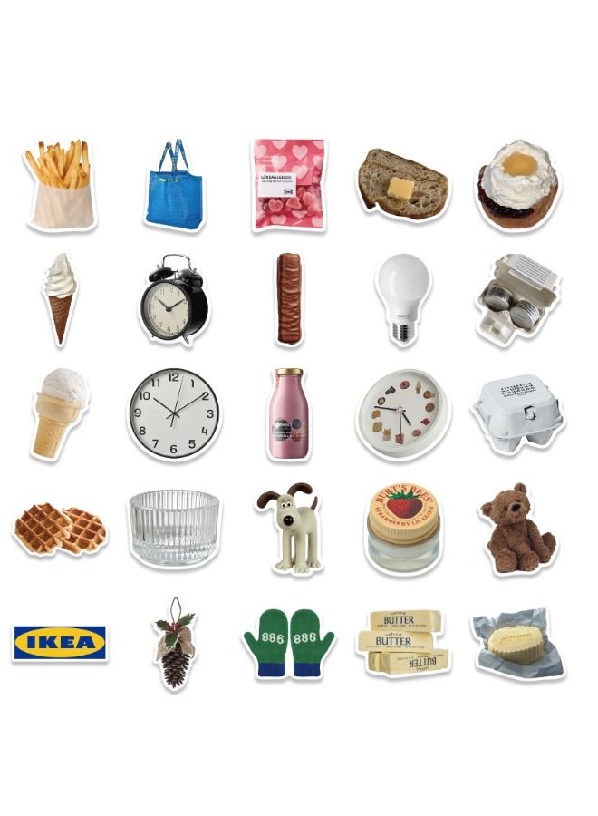 50-Piece Ins Fashion Style Waterproof Doodles Sticker Set - Image 3