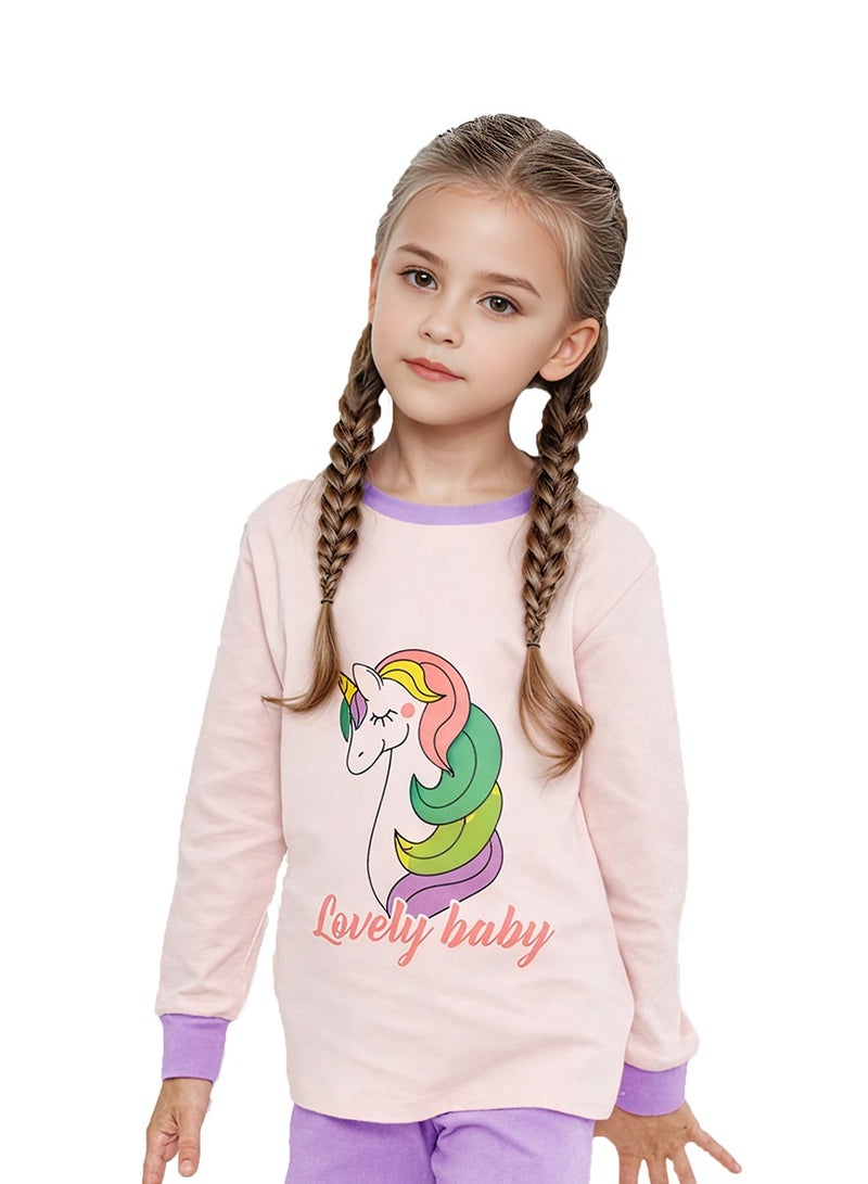 WiNi BEE Girls' 2-Piece Pajama Set, Long Sleeve Sleepwear - Pure Cotton & Breathable Nightwear - Image 1