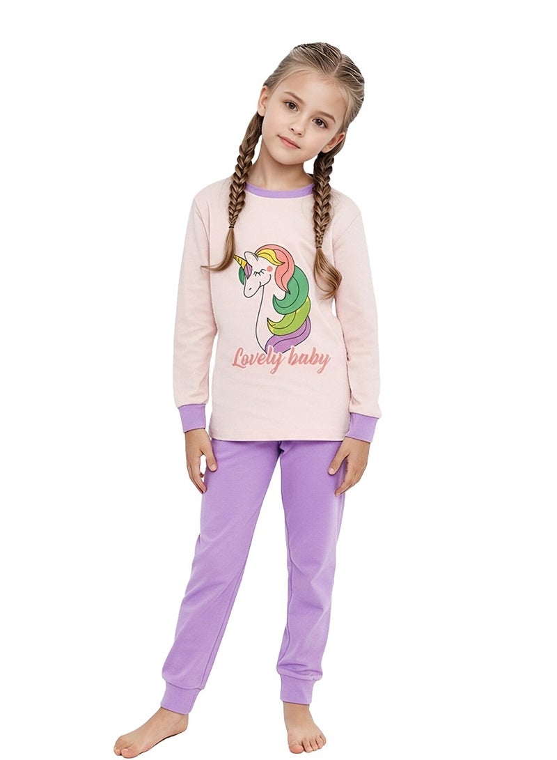 WiNi BEE Girls' 2-Piece Pajama Set, Long Sleeve Sleepwear - Pure Cotton & Breathable Nightwear - Image 2