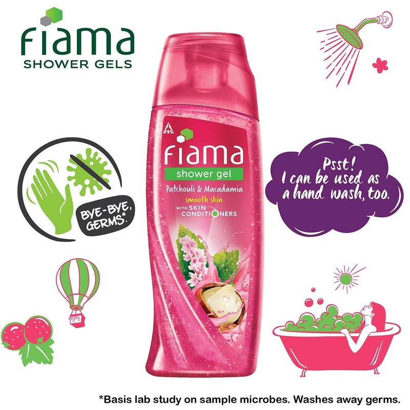 Fiama Patchouli Macadamia Pure Indulgence Shower Gel 250ml Shower Gel Peach Avocado For Moisturised Skin With Skin Conditioners 250ml - Image 3