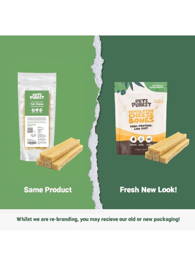 Pets Purest Himalayan Yak Chews with Milk for Dog, Puppy & Senior - 100% Natural Cheese Bone Food Treats - Long Lasting Protein & Calcium Dogs Dental Stick Snack for Plaque Off, Tartar & Teeth (5 Pcs) - Image 2