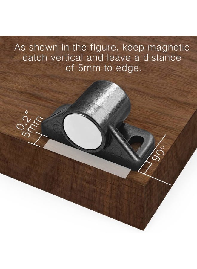 Sunivaca Magnetic Door Latch, Cabinet Closures, Metal Black (8 Pack) - Image 3