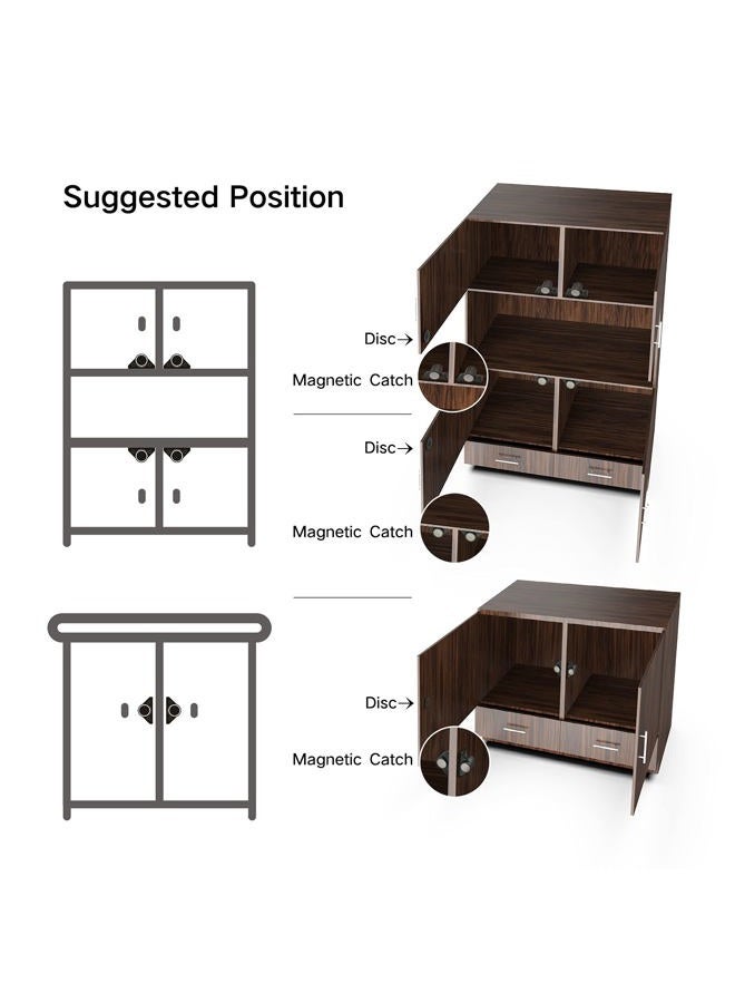 Sunivaca Magnetic Door Latch, Cabinet Closures, Metal Black (8 Pack) - Image 4