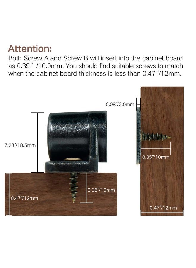 Sunivaca Magnetic Door Latch, Cabinet Closures, Metal Black (8 Pack) - Image 5