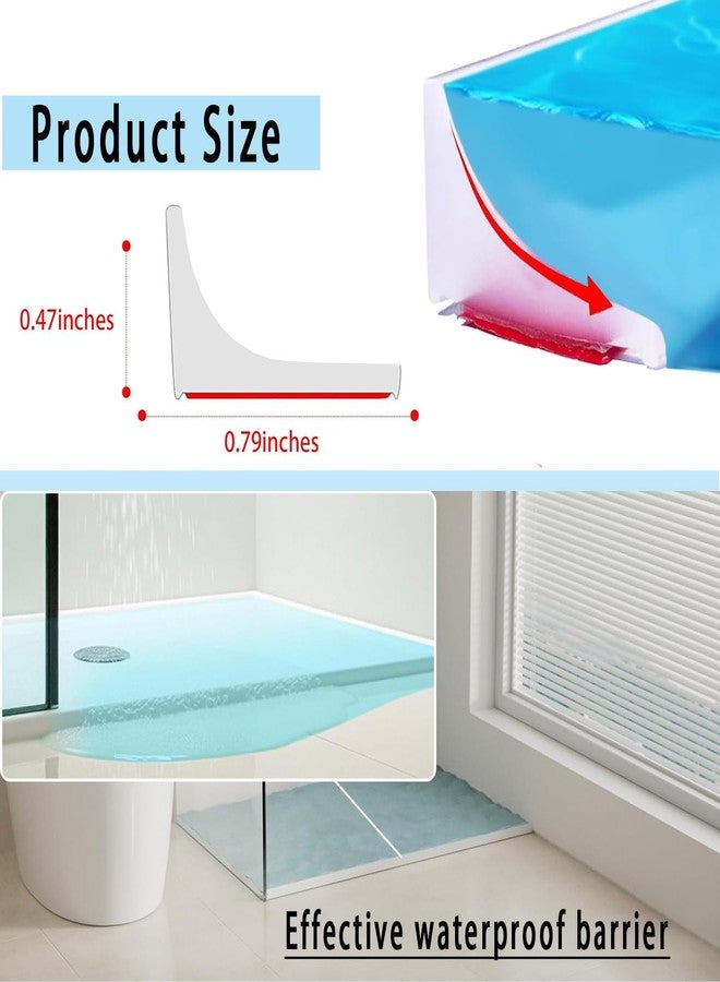Suonady 39 Inch Shower Threshold Water Dam Guard - Self Adhesive Silicone Waterproof Barrier for Dry And Wet Separation, Shower Door Bottom Seal Strip Shower Splash Guard for Bathroom Kitchen Bathtub(Clear) - Image 2
