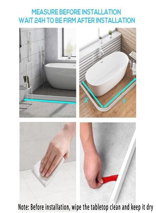 Suonady 39 Inch Shower Threshold Water Dam Guard - Self Adhesive Silicone Waterproof Barrier for Dry And Wet Separation, Shower Door Bottom Seal Strip Shower Splash Guard for Bathroom Kitchen Bathtub(Clear) - Image 5
