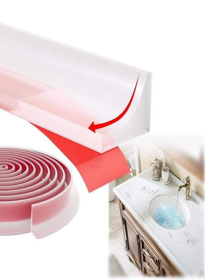 Suonady 39 Inch Shower Threshold Water Dam Guard - Self Adhesive Silicone Waterproof Barrier for Dry And Wet Separation, Shower Door Bottom Seal Strip Shower Splash Guard for Bathroom Kitchen Bathtub(Clear) - Image 1